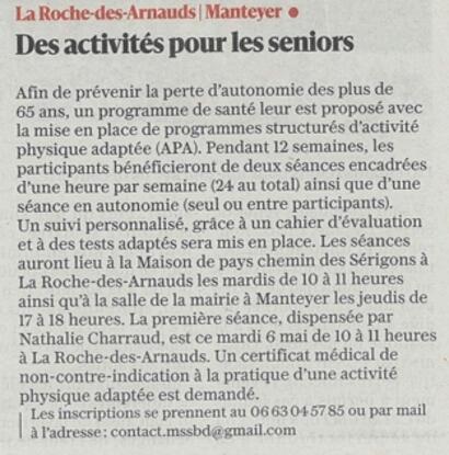 Des activités pour les séniors Des activités pour les séniors