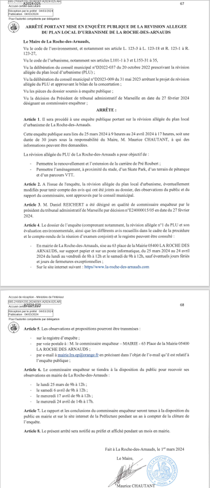 AVIS D'ENQUÊTE PUBLIQUE : Révision du Plan Local D'Urbanisme : AVIS D'ENQUÊTE PUBLIQUE : Révision du Plan Local D'Urbanisme :