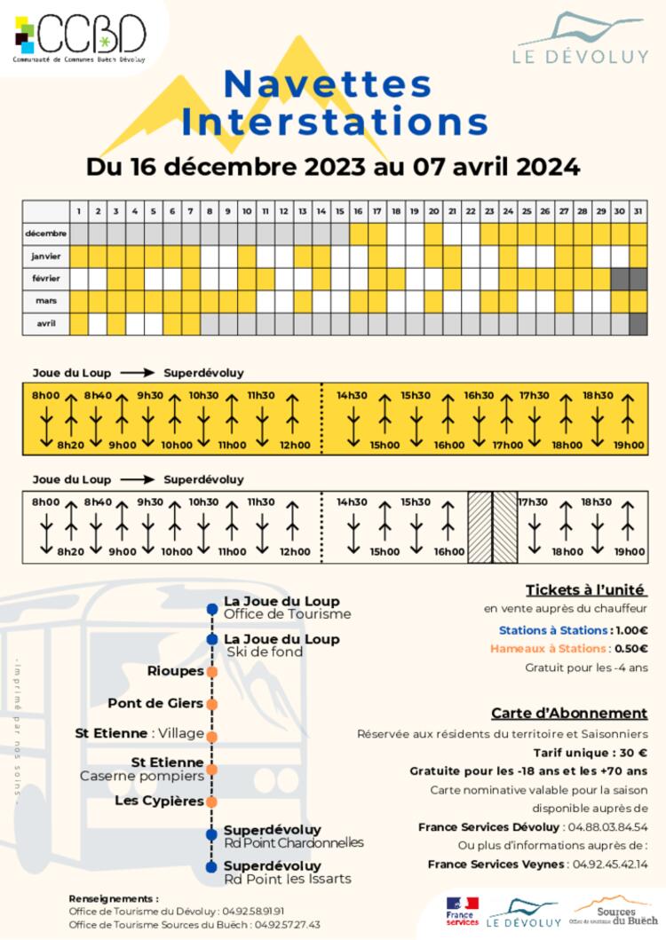 Navette Interstations Dévoluy (Hiver 2023/24)